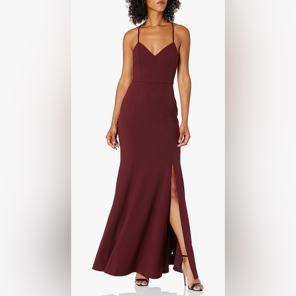 Jenny Yoo Reese Spaghetti Strap Gown Hibiscus